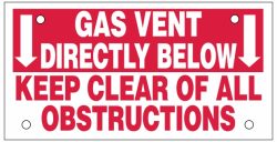 Red Gas Vent Sign with holes